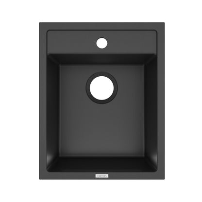 15-3/4" Top Mount Quartz Composite Bar/Prep Sink In Black