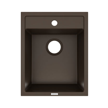 15-3/4" Top Mount Quartz Composite Bar/Prep Sink In Brown
