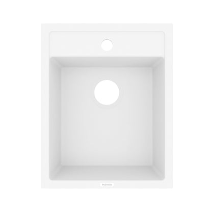 15-3/4" Top Mount Quartz Composite Bar/Prep Sink In White