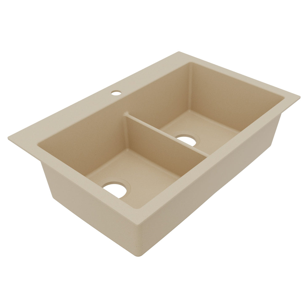 33" Top Mount Double Bowl Granite Kitchen Sink in Bisque
