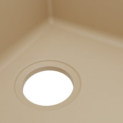 32-1/2" Undermount Double Equal Bowl Quartz Composite Kitchen Sink In Bisque