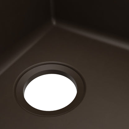 32-1/2" Undermount Double Equal Bowl Quartz Composite Kitchen Sink In Brown