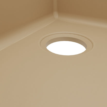 32-1/2" Undermount Double Offset Bowl Quartz Composite Kitchen Sink In Bisque