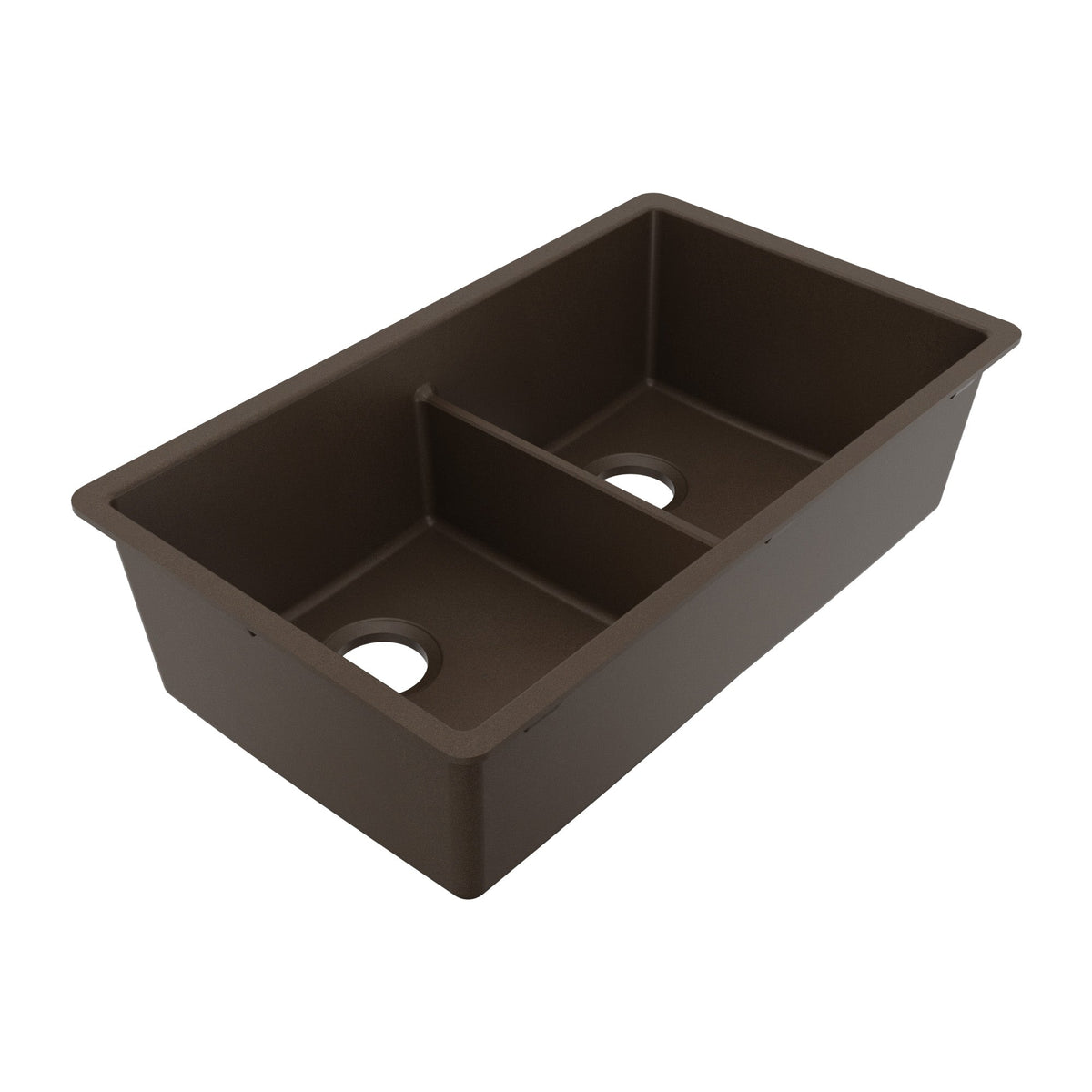 32-3/8" Undermount Double Equal Bowl Granite Kitchen Sink In Brown