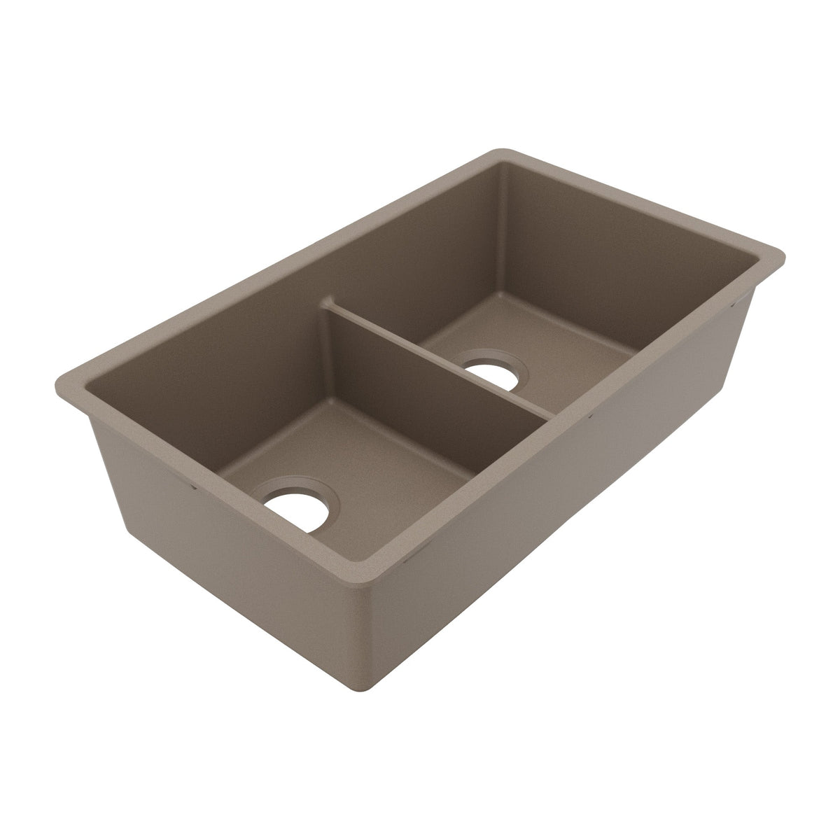32-3/8" Undermount Double Equal Bowl Granite Kitchen Sink In Concrete