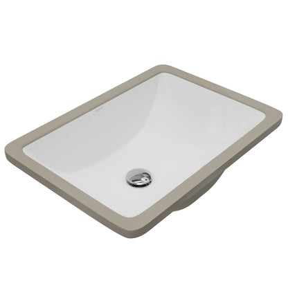 Valera 18" Rectangular Undermount Vitreous China Bathroom Sink In White