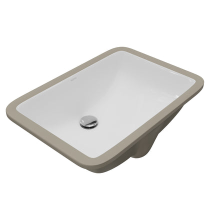 Valera 21" Rectangular Undermount Vitreous China Bathroom Sink In White