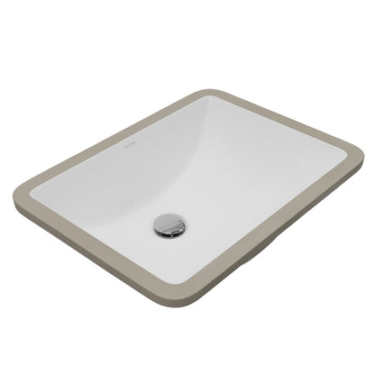 Valera 21" Rectangular Undermount Vitreous China Bathroom Sink In White