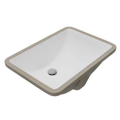Valera 20" Rectangular Undermount Vitreous China Bathroom Sink In White