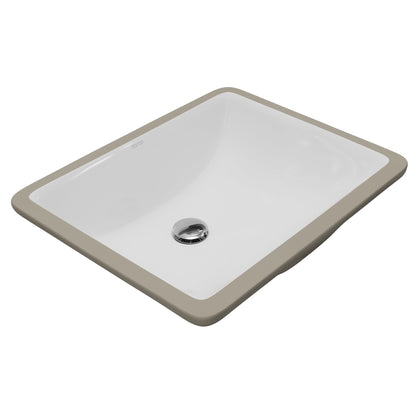 Valera 18" Rectangular Undermount Vitreous China Bathroom Sink In White