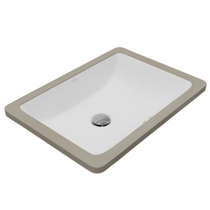 Valera 18" Rectangular Undermount Vitreous China Bathroom Sink In White