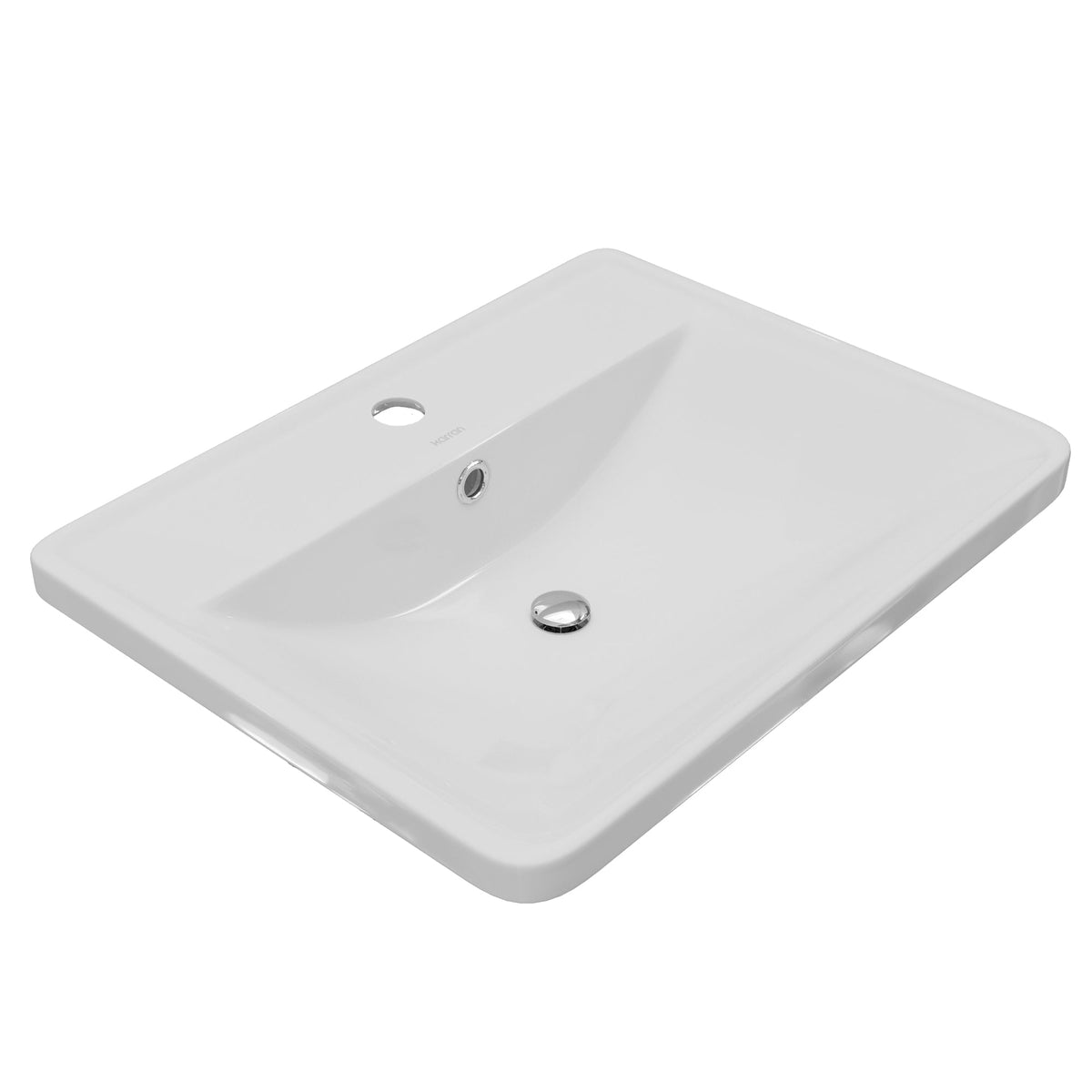20-1/2" Top Mount Vitreous China Bathroom Sink In White
