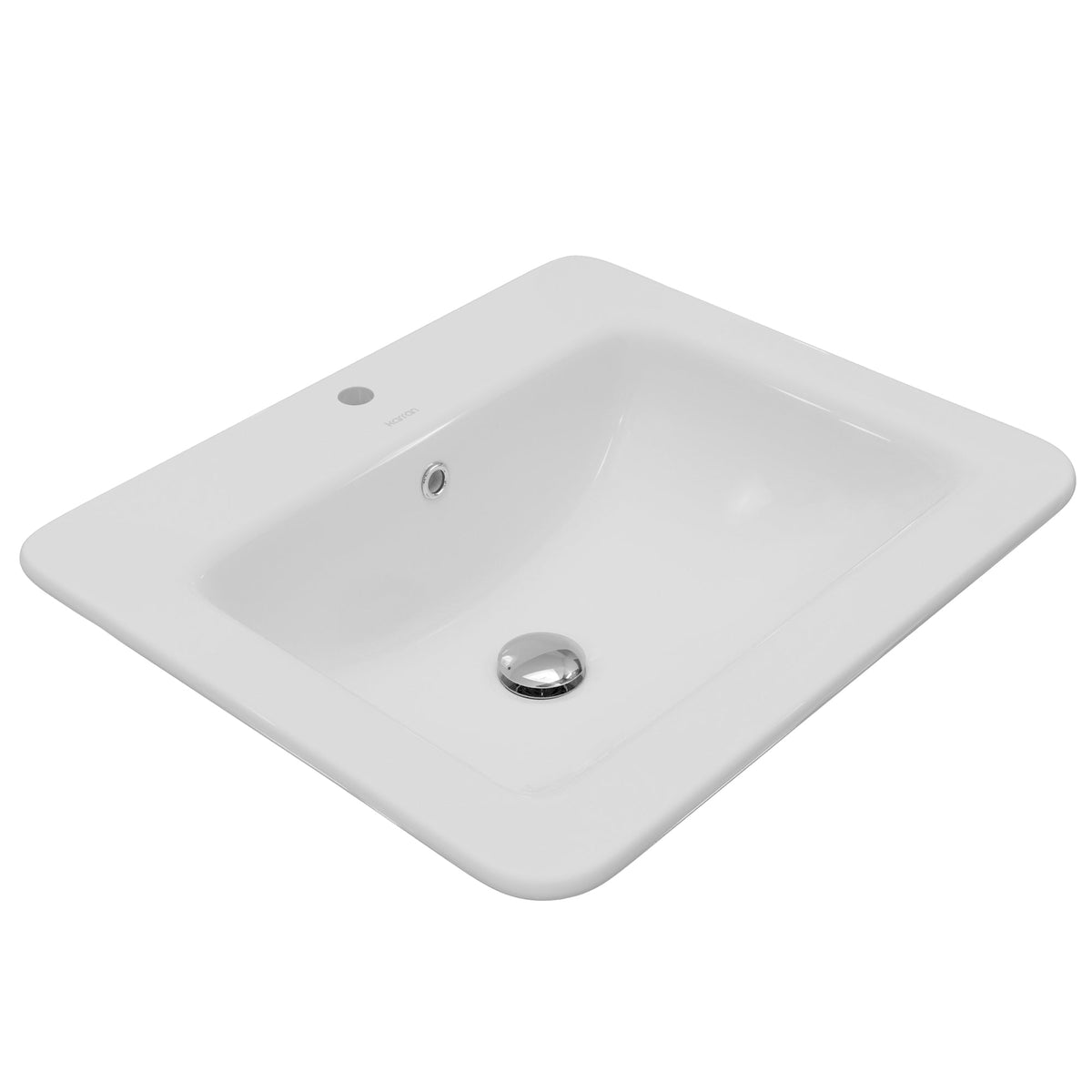 Valera 21" Rectangular Top Mount Vitreous China Bathroom Sink In White