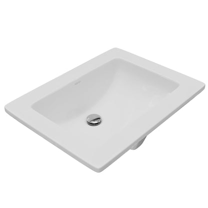 Valera 23" Rectangular Top Mount Vitreous China Bathroom Sink In White