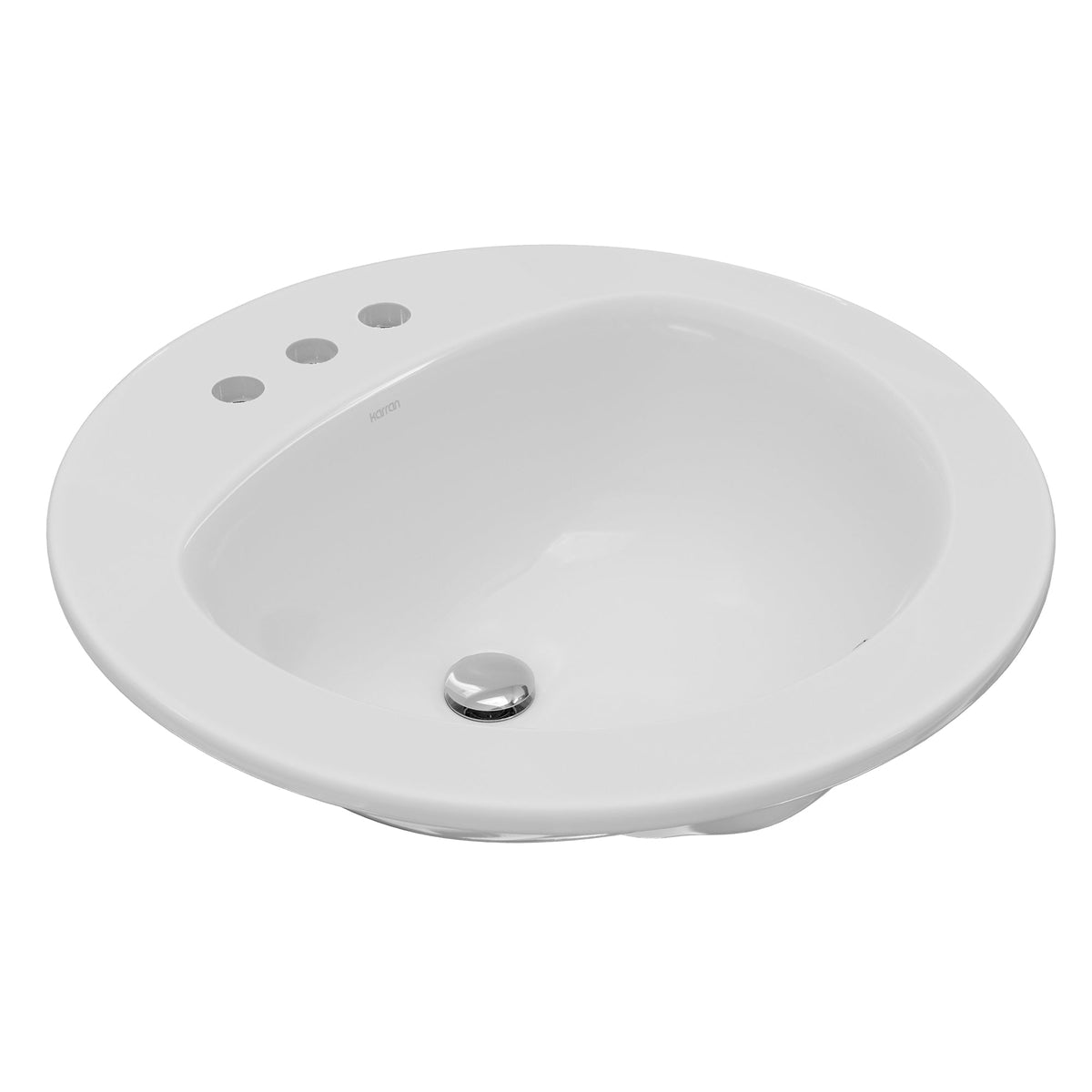 Valera 20" Circular Top Mount Vitreous China Bathroom Sink In White
