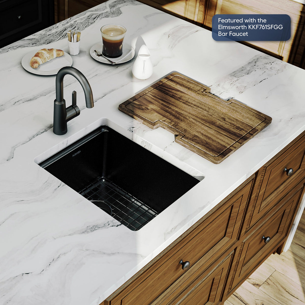 Elite 15" Undermount Workstation 16 Gauge Single Bowl Stainless Steel Kitchen Sink In Gunmetal Black