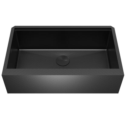 Matrix 33" Farmhouse Workstation 16 Gauge Single Bowl Gunmetal Grey Kitchen Sink with Accessories