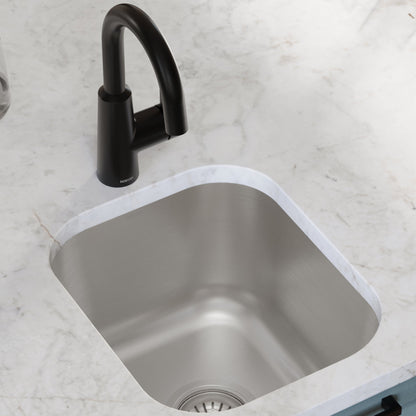 Profile 15" Undermount 16 Gauge Stainless Steel Single Bowl Bar Sink