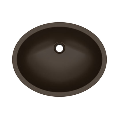19" Seamless Undermount Quartz Composite Bathroom Sink In Brown