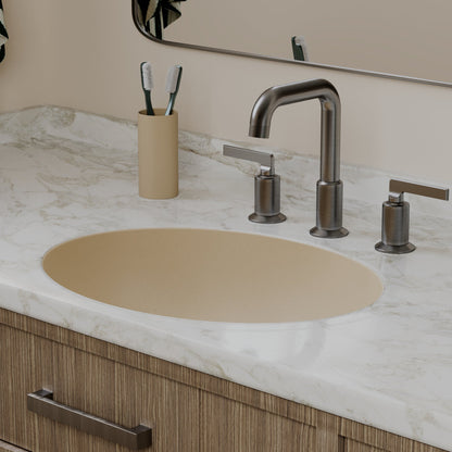 19" Seamless Undermount Quartz Composite Bathroom Sink In Bisque