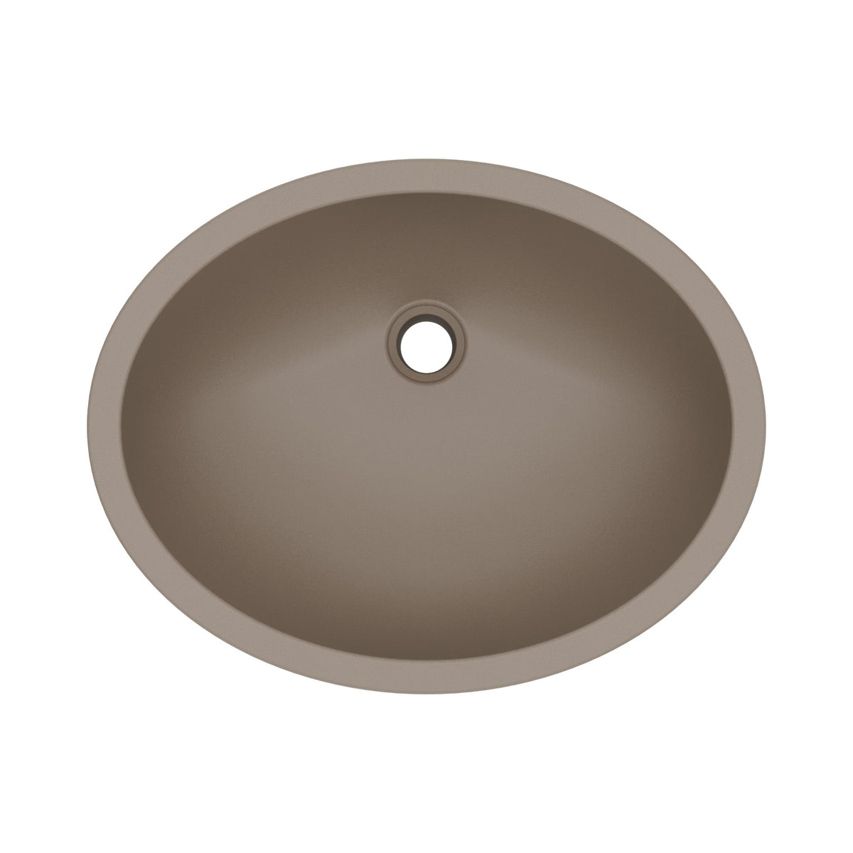 19" Seamless Undermount Quartz Composite Bathroom Sink In Concrete