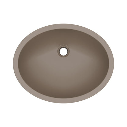 19" Seamless Undermount Quartz Composite Bathroom Sink In Concrete
