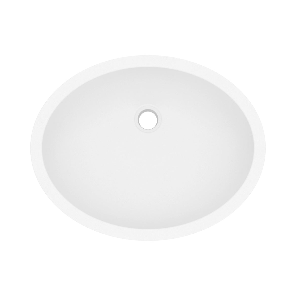 19" Seamless Undermount Quartz Composite Bathroom Sink In White