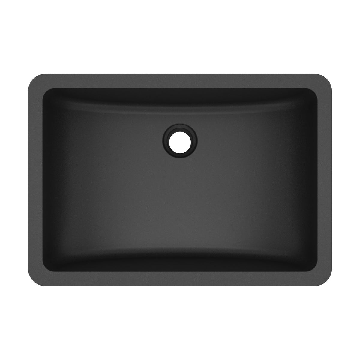 20" Seamless Undermount Quartz Composite Bathroom Sink In Black