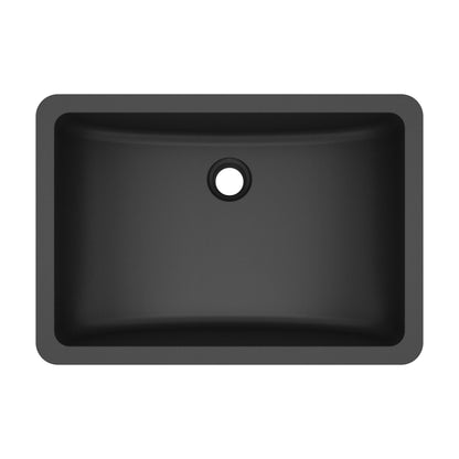 20" Seamless Undermount Quartz Composite Bathroom Sink In Black