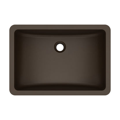 20" Seamless Undermount Quartz Composite Bathroom Sink In Brown