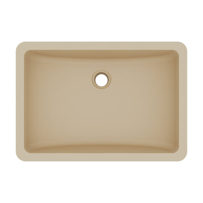 20" Seamless Undermount Quartz Composite Bathroom Sink In Bisque