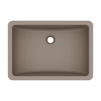 20" Seamless Undermount Quartz Composite Bathroom Sink In Concrete