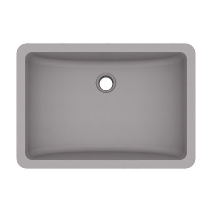 20" Seamless Undermount Quartz Composite Bathroom Sink In Grey