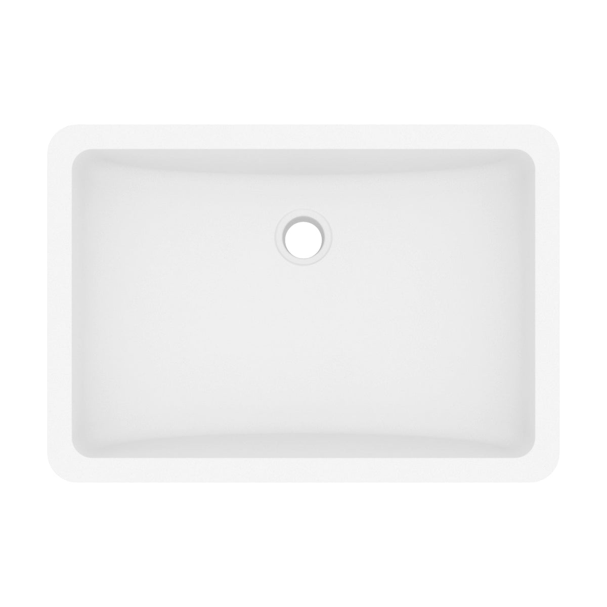 20" Seamless Undermount Quartz Composite Bathroom Sink In White