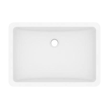 20" Seamless Undermount Quartz Composite Bathroom Sink In White