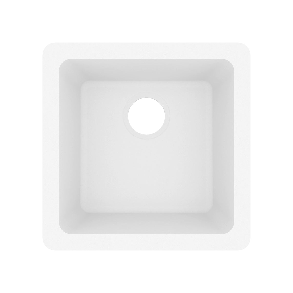 16-5/8" Seamless Undermount Quartz Composite Bar/Prep Sink In White