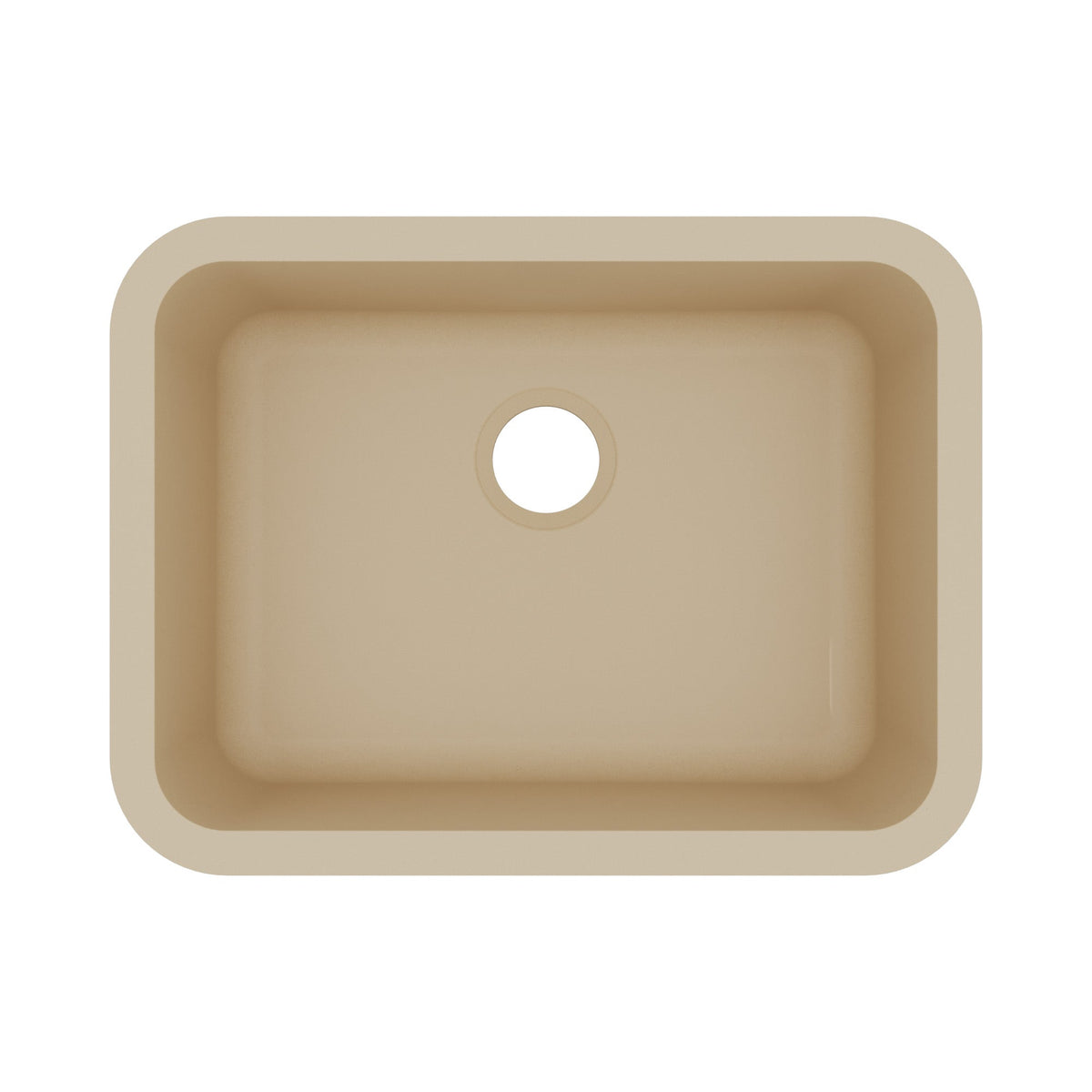 24-1/8" Seamless Undermount Single Bowl Quartz Composite Kitchen Sink In Bisque