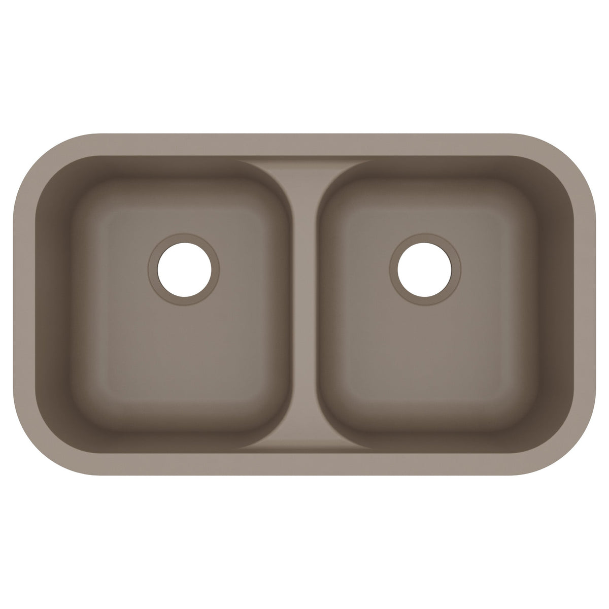 32-7/8" Seamless Undermount Doube Equal Bowl Quartz Composite Kitchen Sink In Concrete