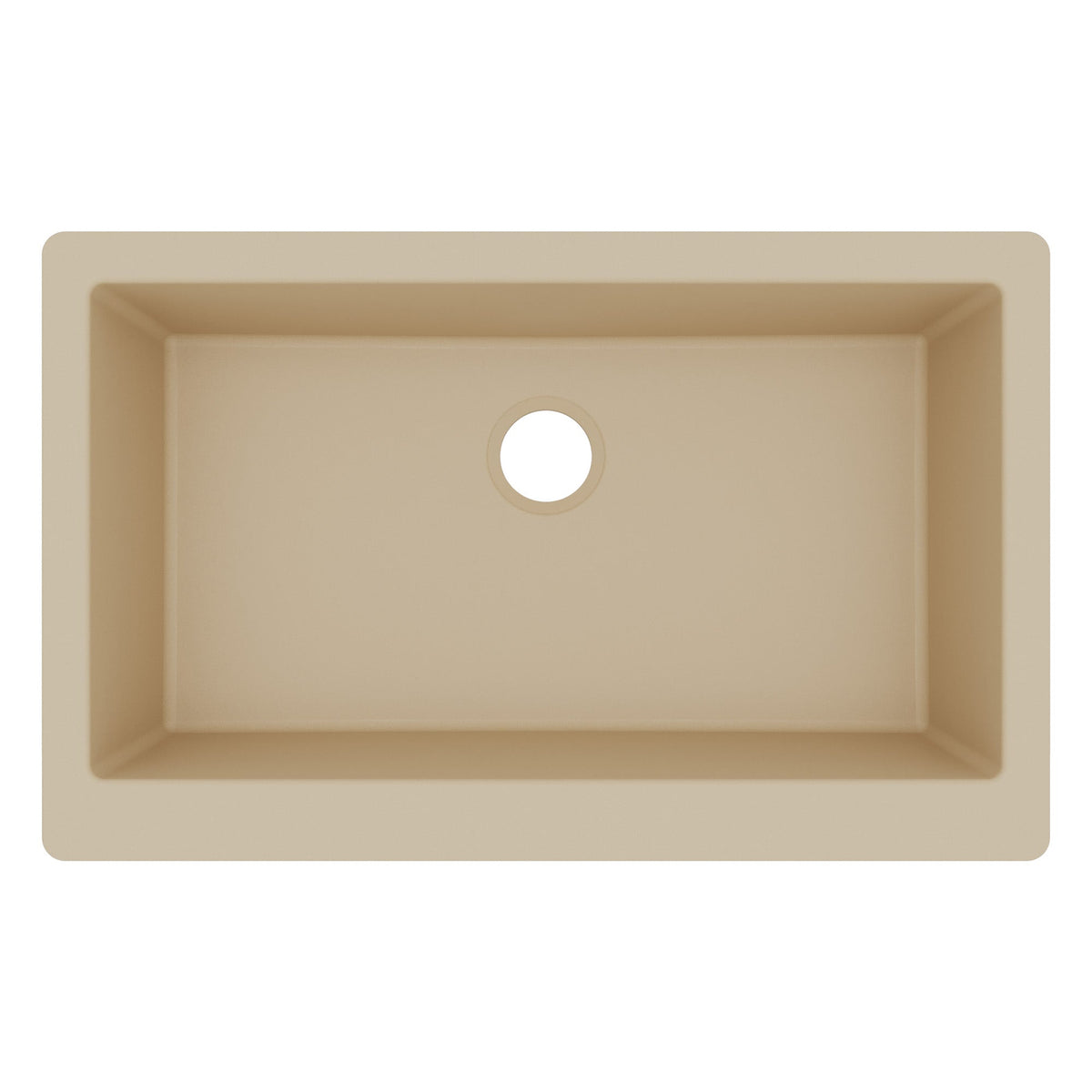 34" Farmhouse Large Single Bowl Quartz Composite Kitchen Sink In Bisque