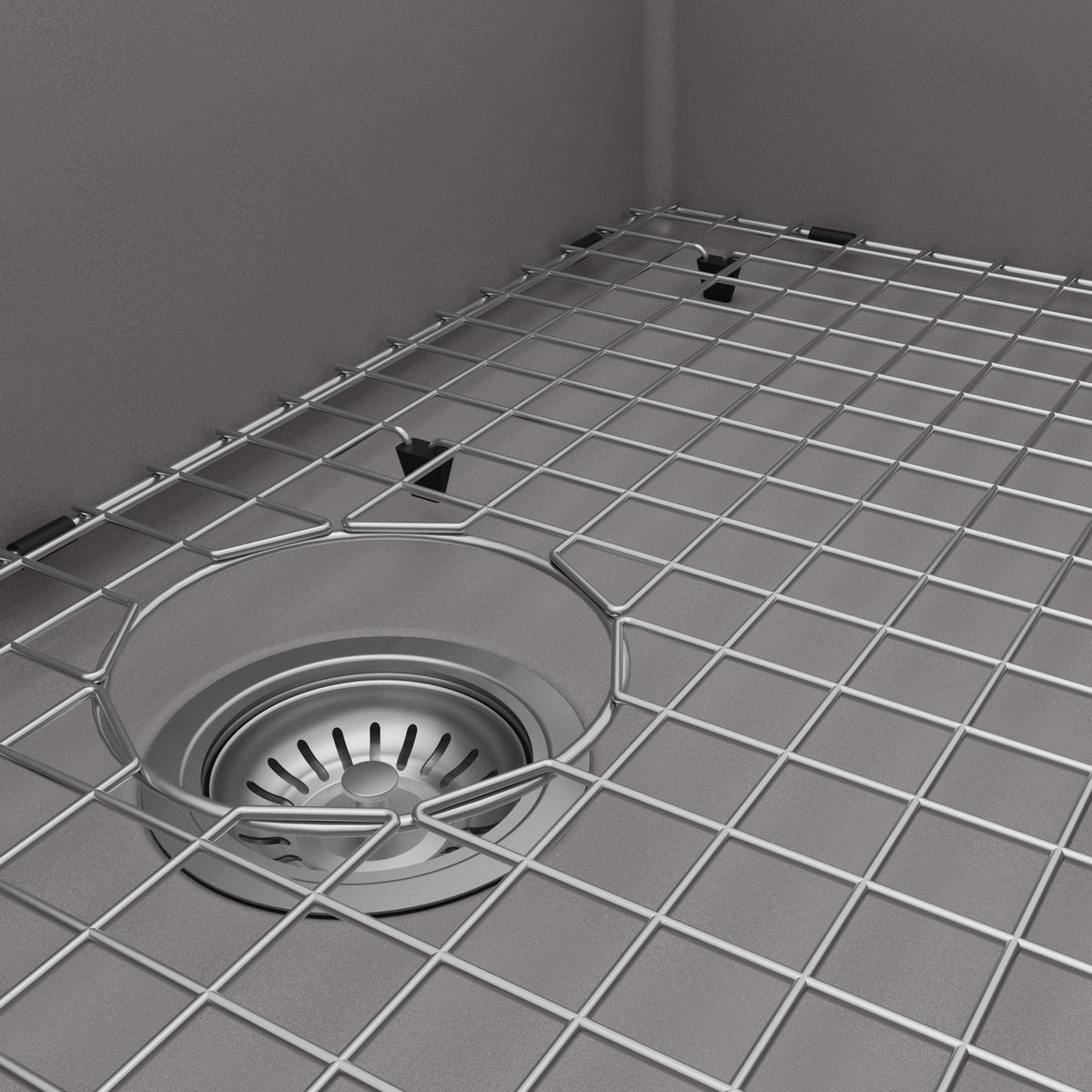 34" Farmhouse Large Single Bowl Quartz Composite Kitchen Sink Kit In Grey