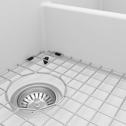 34" Farmhouse Double Equal Bowl Quartz Composite Kitchen Sink Kit In White