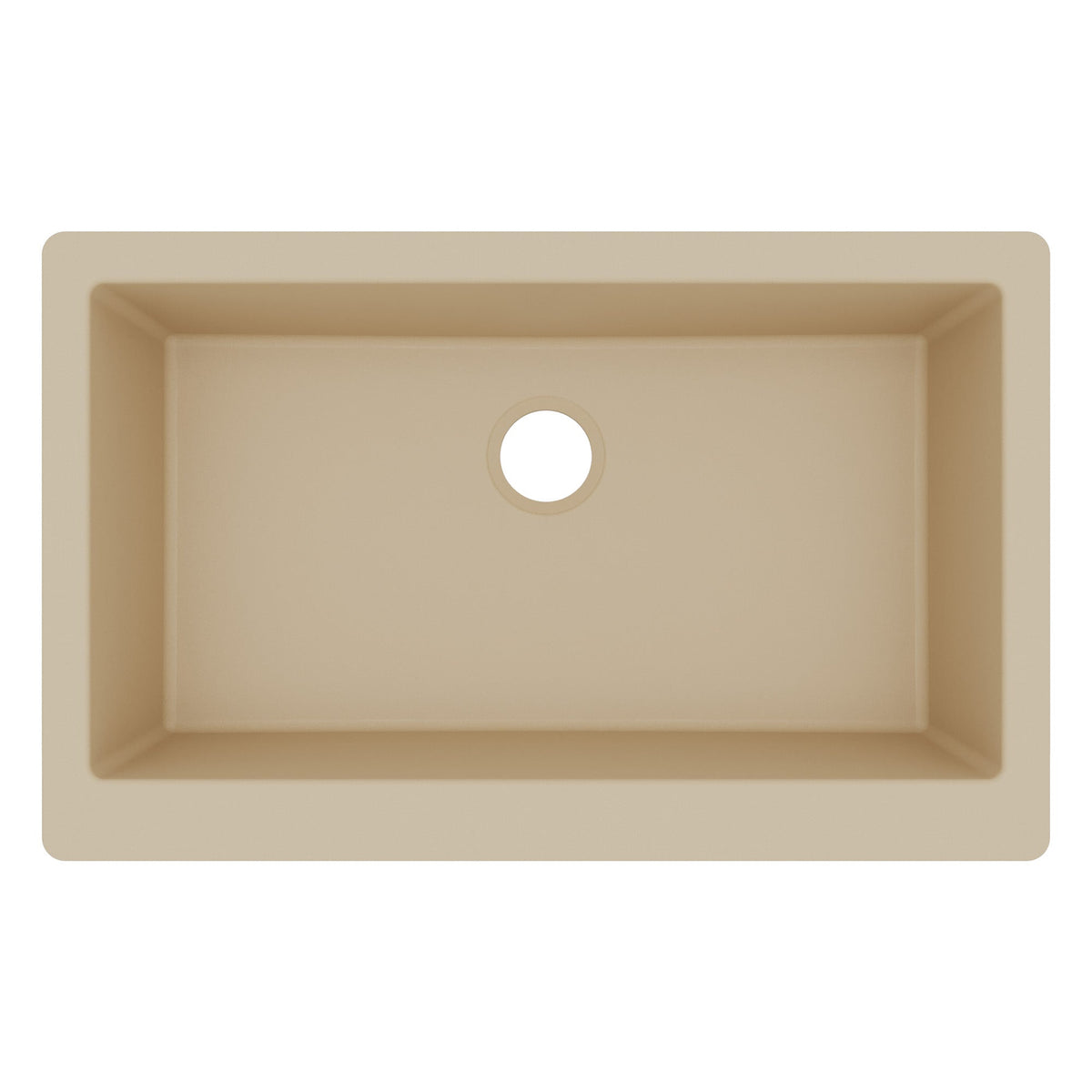 34" Retrofit Farmhouse Large Single Bowl Quartz Composite Kitchen Sink In Bisque