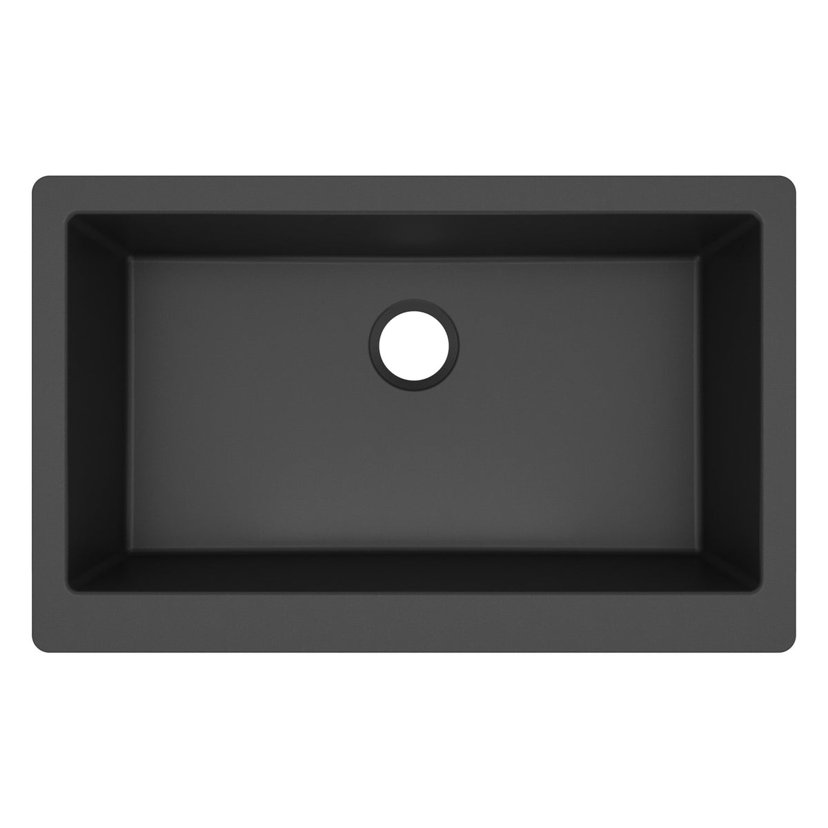 34" Retrofit Farmhouse Large Single Bowl Quartz Composite Kitchen Sink In Black