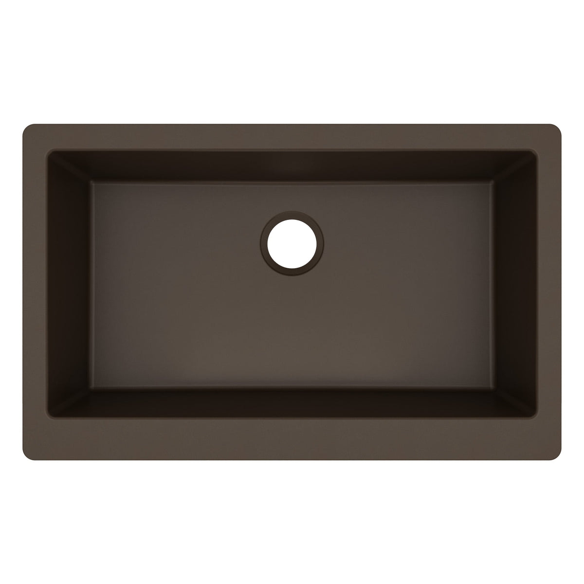 34" Retrofit Farmhouse Large Single Bowl Quartz Composite Kitchen Sink In Brown