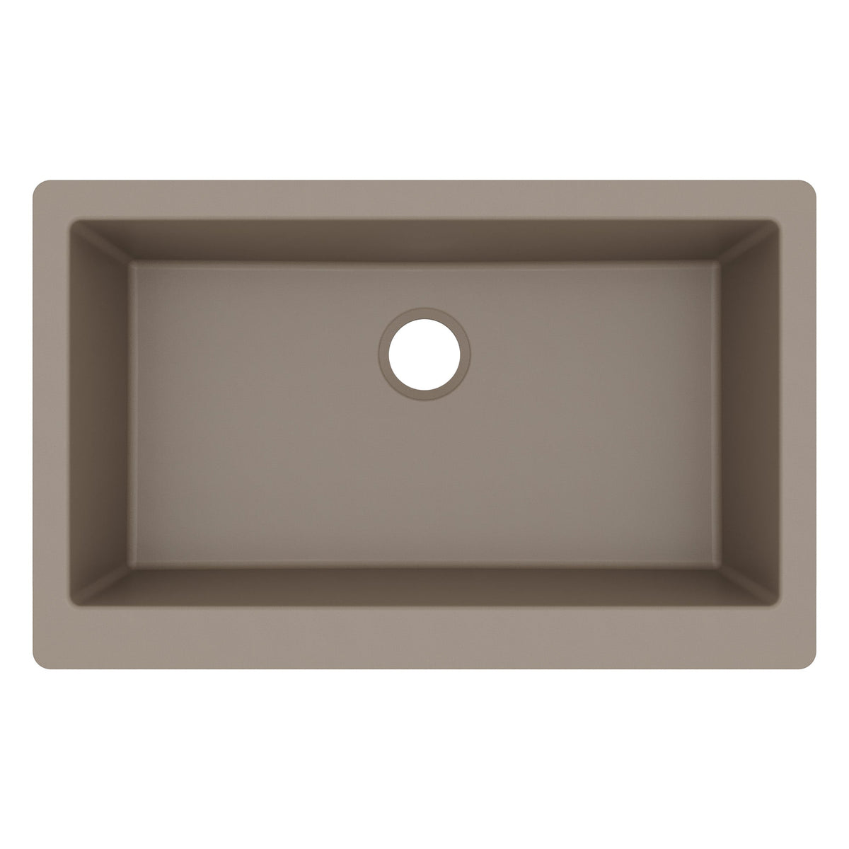 34" Retrofit Farmhouse Large Single Bowl Quartz Composite Kitchen Sink In Concrete