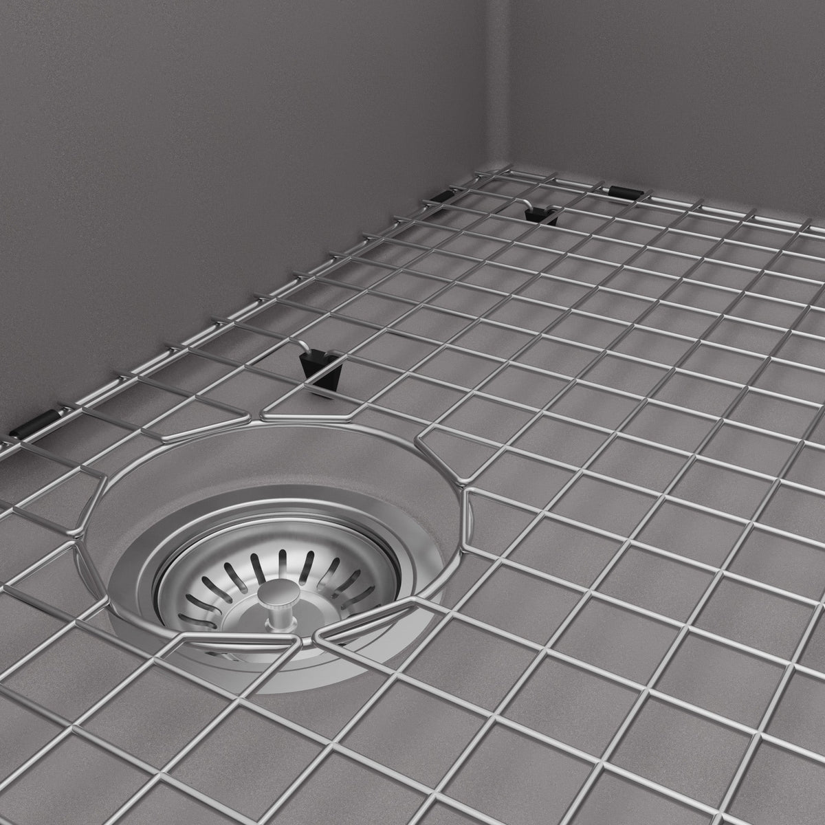 34" Retrofit Farmhouse Large Single Bowl Quartz Composite Kitchen Sink Kit In Grey