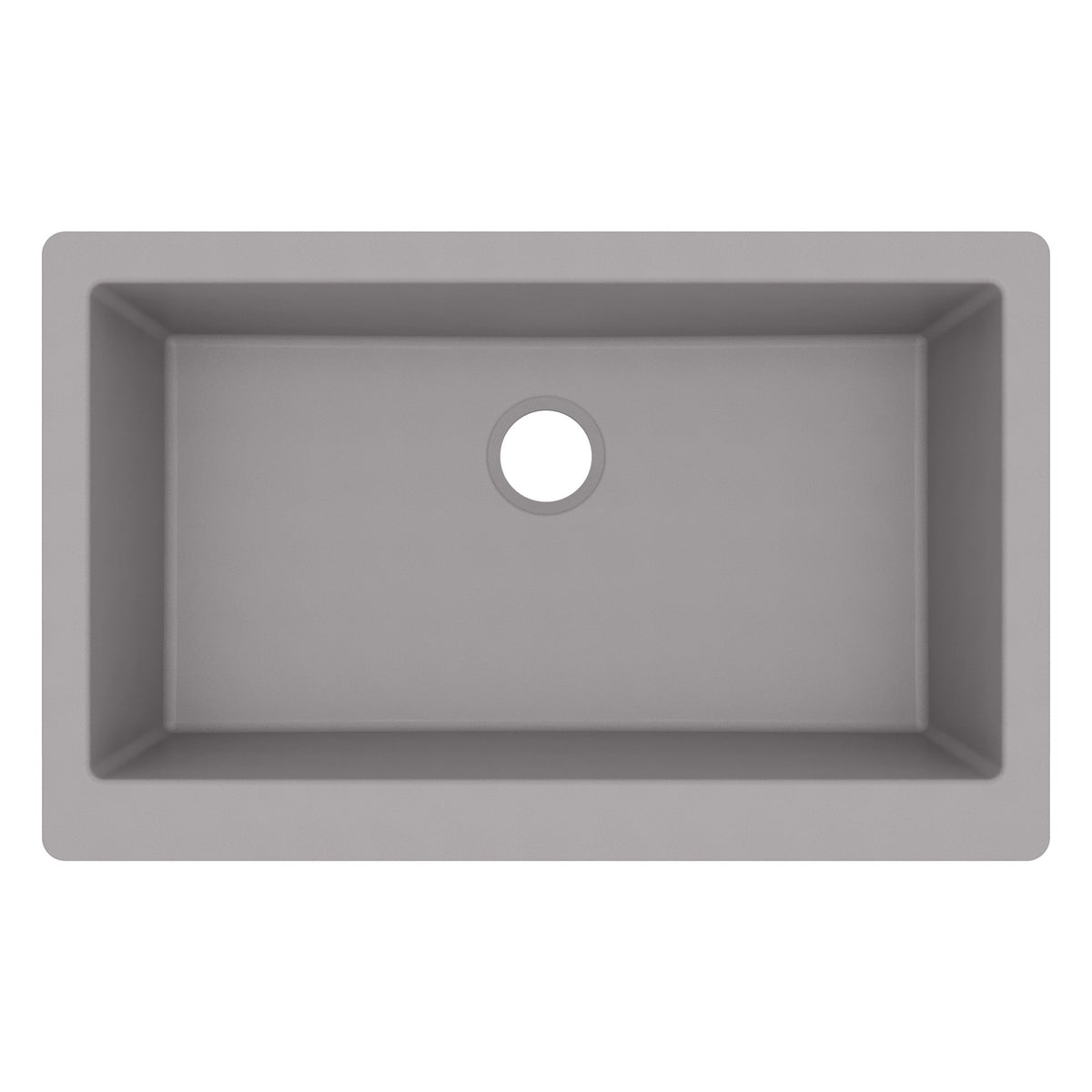 34" Retrofit Farmhouse Large Single Bowl Quartz Composite Kitchen Sink In Grey