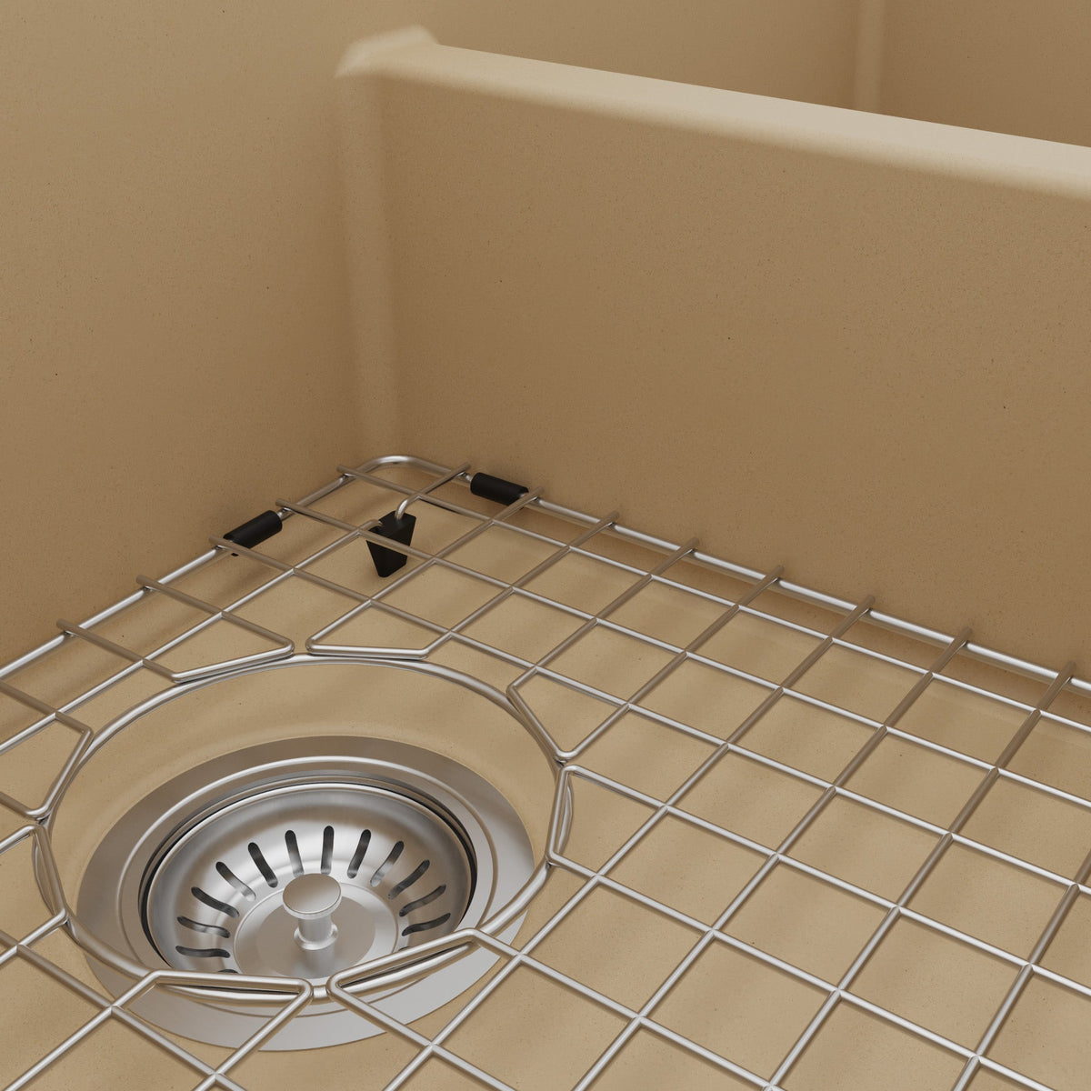 34" Retrofit Farmhouse Double Equal Bowl Quartz Composite Kitchen Sink Kit In Bisque