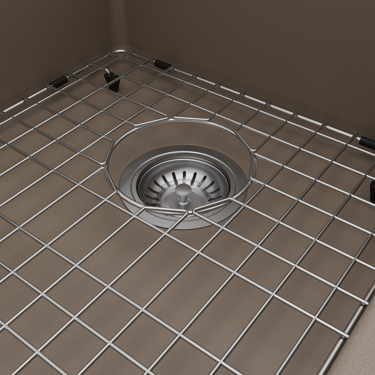 33" Top Mount Large Single Bowl Quartz Composite Kitchen Sink Kit In Concrete