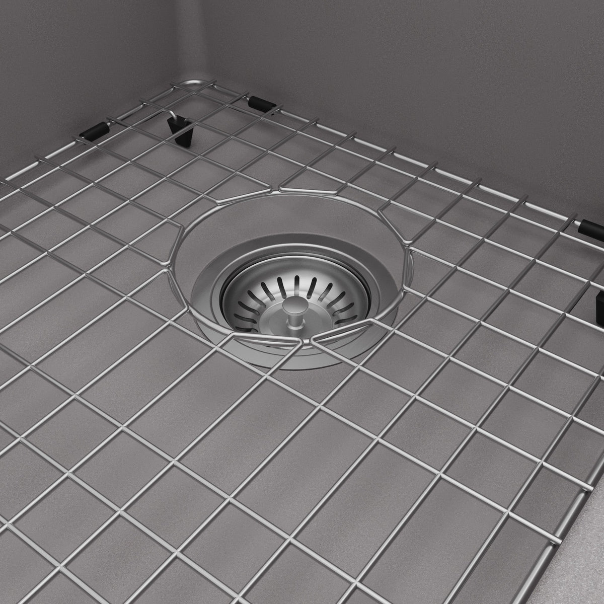 33" Top Mount Large Single Bowl Quartz Composite Kitchen Sink Kit In Grey